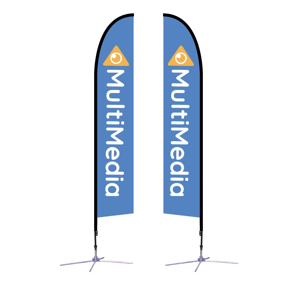 14 ft. Large Falcon® Flag — Double Sided Graphic Package / X Base
